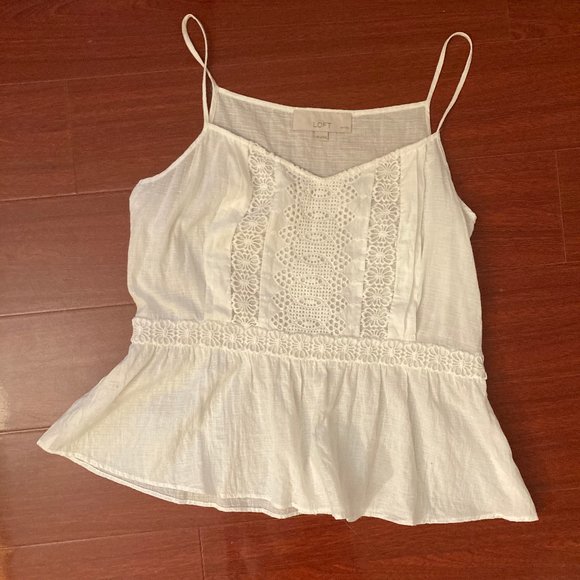 ann taylor loft petite white lace tank - Picture 3 of 3